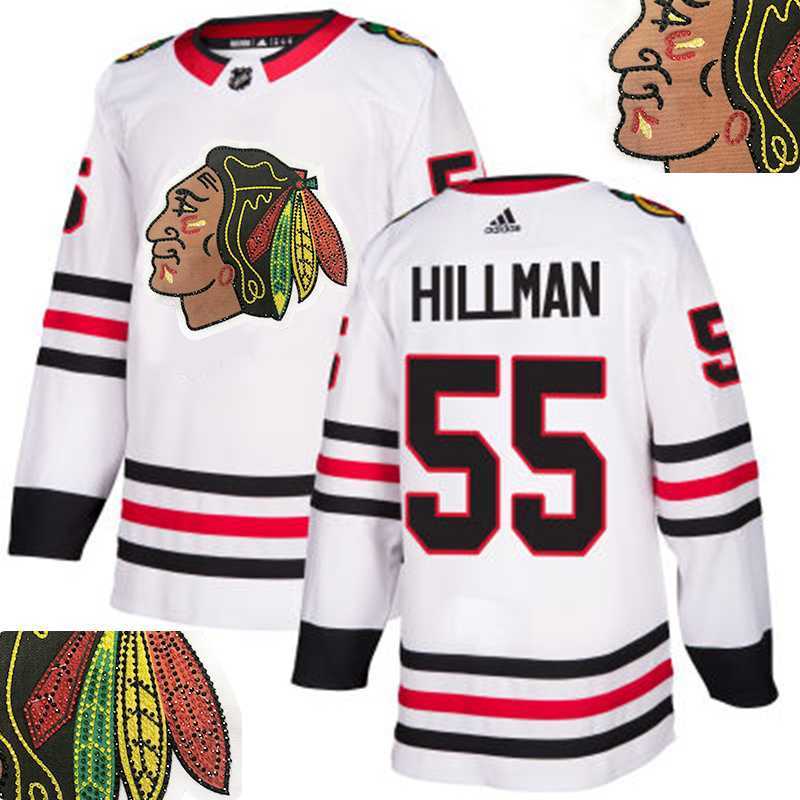 Blackhawks #55 Hillman White With Special Glittery Logo Adidas Jersey,We sell and wholesale Blackhawks #55 Hillman White With Special Glittery Logo Adidas Jersey on line form chian!